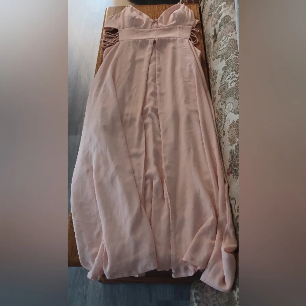 Fame & Partners x Free People 12 Megan Side Cutout Maxi Dress Gown Blush Pink - Picture 12 of 16